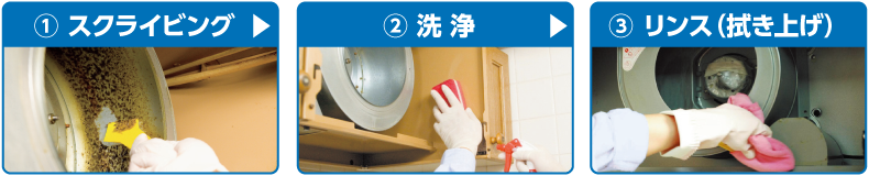 スクライビング　洗浄　リンス(拭き上げ)